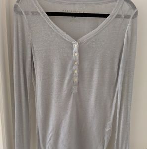 See through gray long sleeve shirt